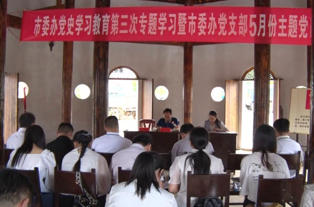 资兴市委办开展党史学习教育第三次专题学习暨党支部5月份主题党日活动