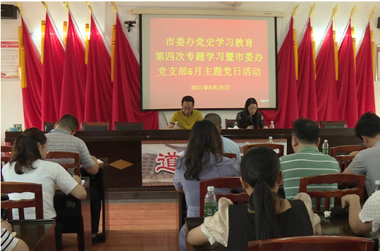 资兴市委办开展党史学习教育第四次专题学习