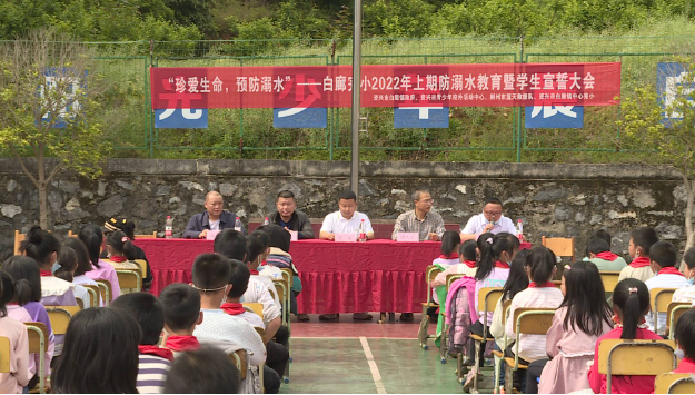 白廊完小开展防溺水暨学生宣誓活动